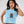 Crop Top Cuello Alto Lúpulo azul claro Mujer