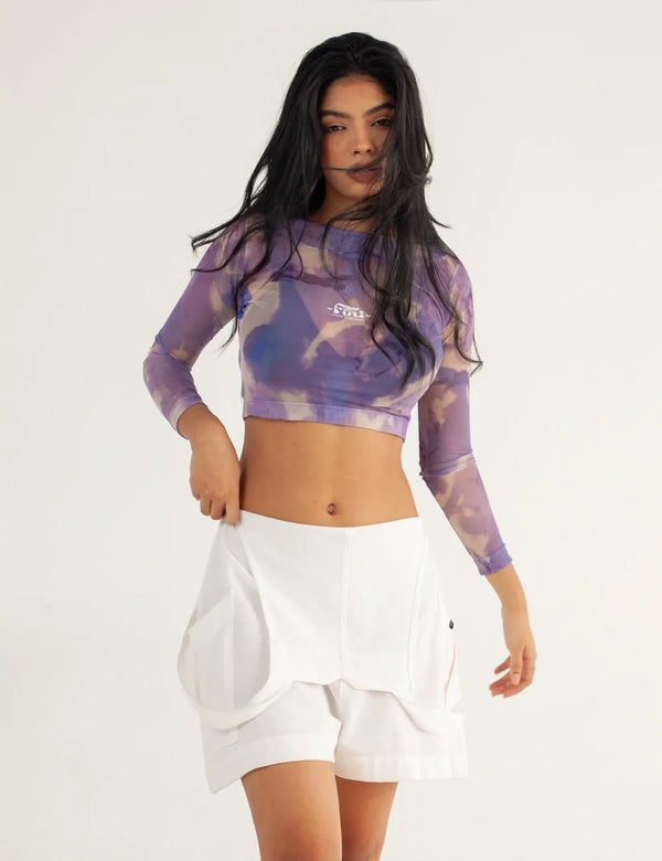 Crop Top largo Mesh manga larga Orion Mujer
