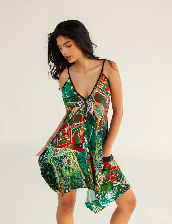 Vestido Tiras cruzadas Yagé multicolor Mujer